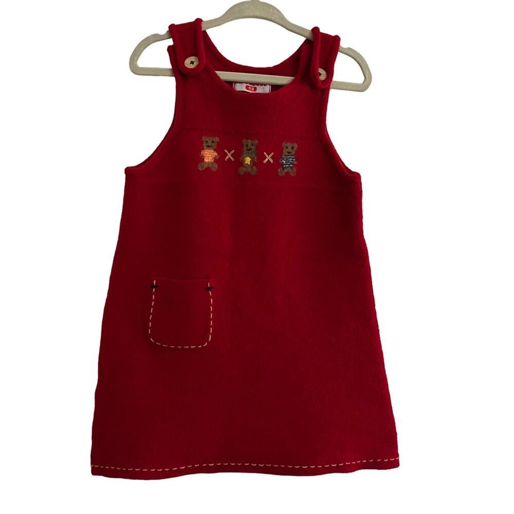 Mikihouse Red Teddy Bear Dress